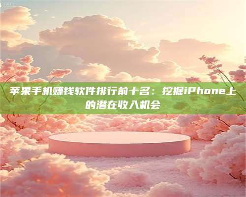 博白苹果手机赚钱软件排行前十名:挖掘iPhone上的潜在收入机会 第1张 博白苹果手机赚钱软件排行前十名:挖掘iPhone上的潜在收入机会 第1张